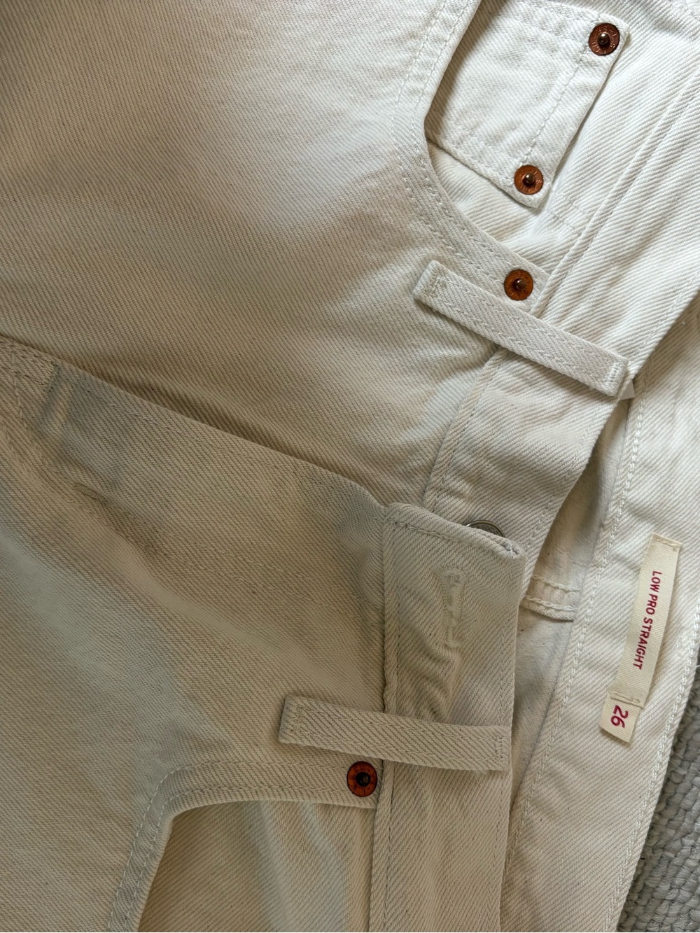 Straight Leg Women’s Jeans — Cream - Picture 4 of 6